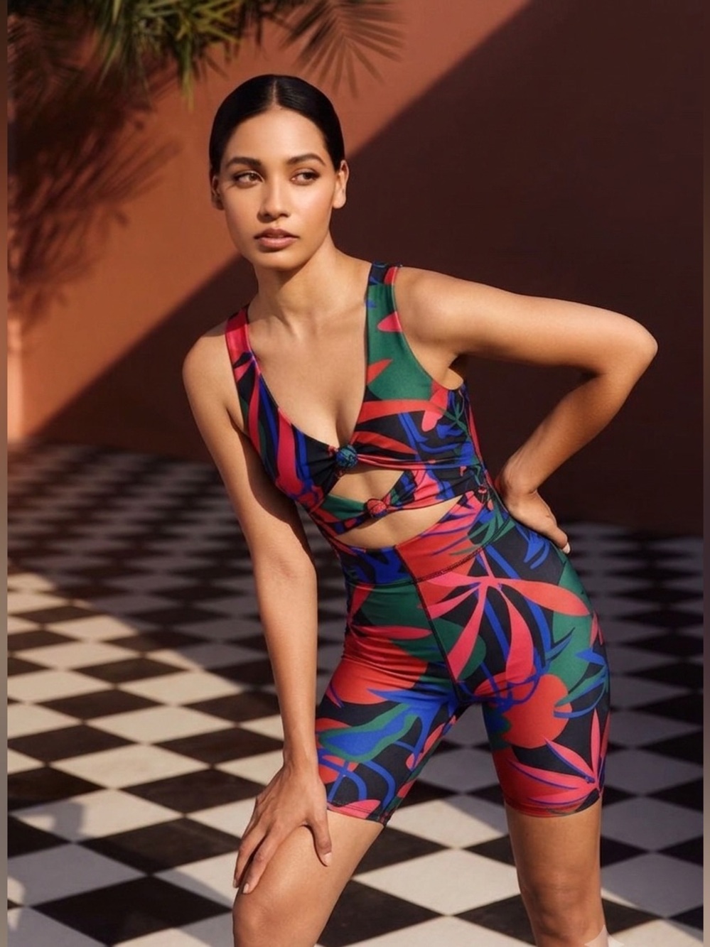 PatBO Rio Tarsila Leaf Print Cutout Romper XS NWT - Picture 4 of 16